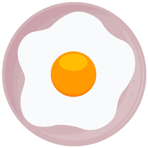 Egg Egg whites fried and served on a plate